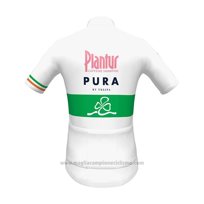 2022 Abbigliamento Ciclismo Plantur Pura Bianco Manica Corta e Salopette